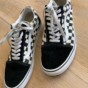 VANS | Black & White "Old Skool" Check Shoes | Mens 9 / Ladies 10.5